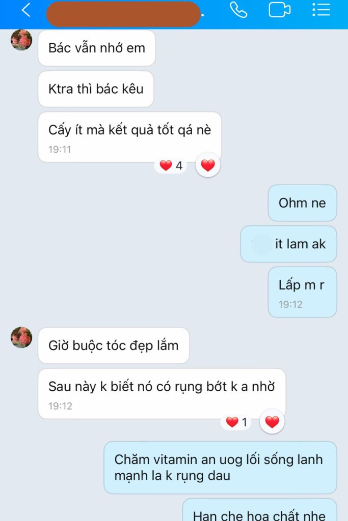 nguyễn hằng thanh sau cấy tóc nữ bò liếm thành công