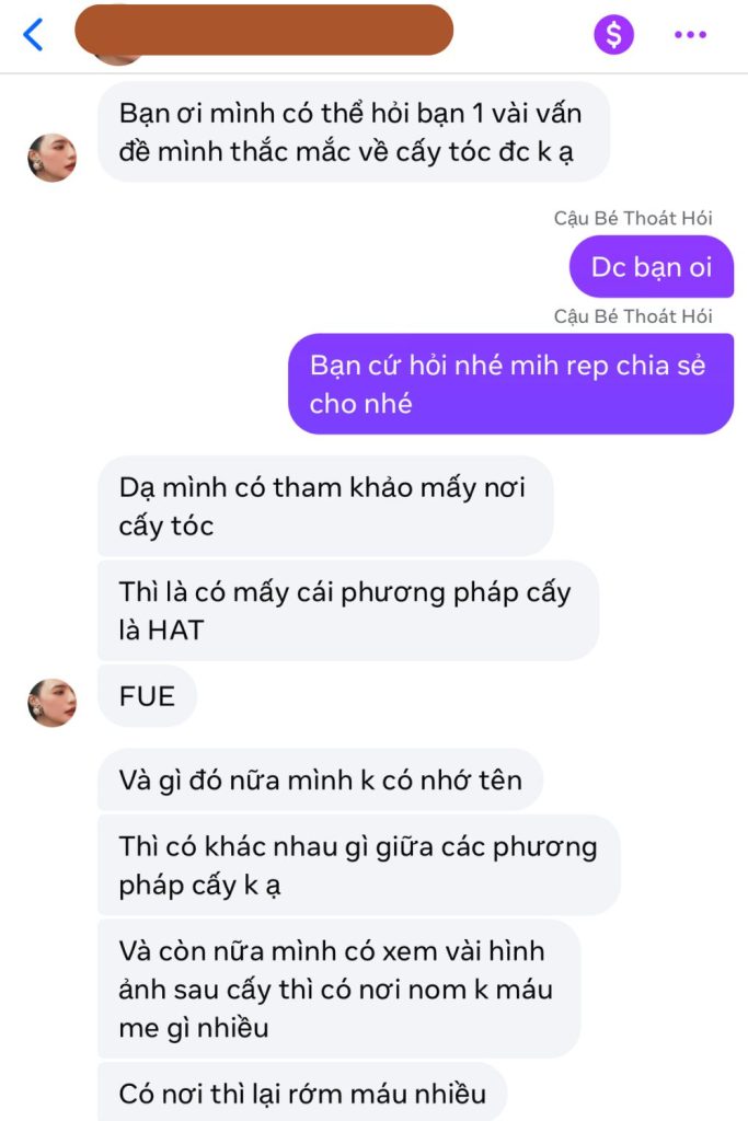 nguyễn hằng thanh sau cấy tóc nữ bò liếm thành công