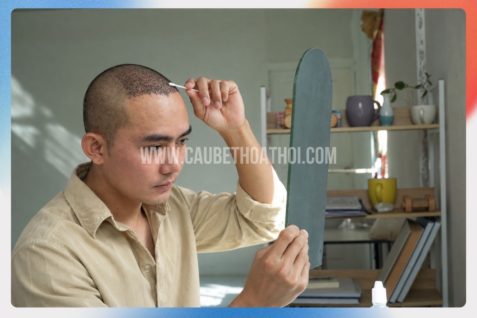Quy trình gội rửa và chăm sóc da đầu nhẹ nhàng sau khi cấy tóc cho người bị viêm da tiết bã
